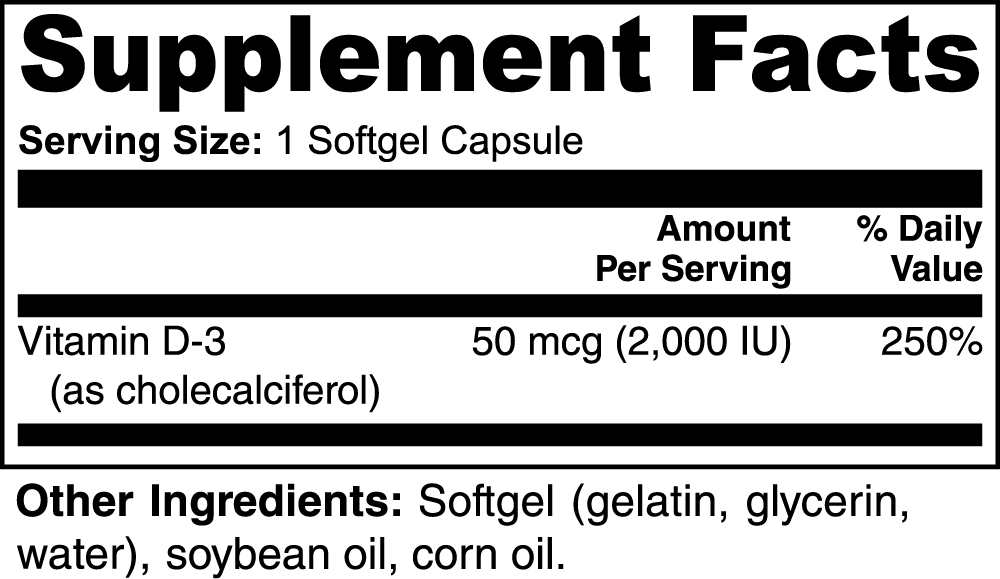 MainSupps Vitamin D3 2000 IU