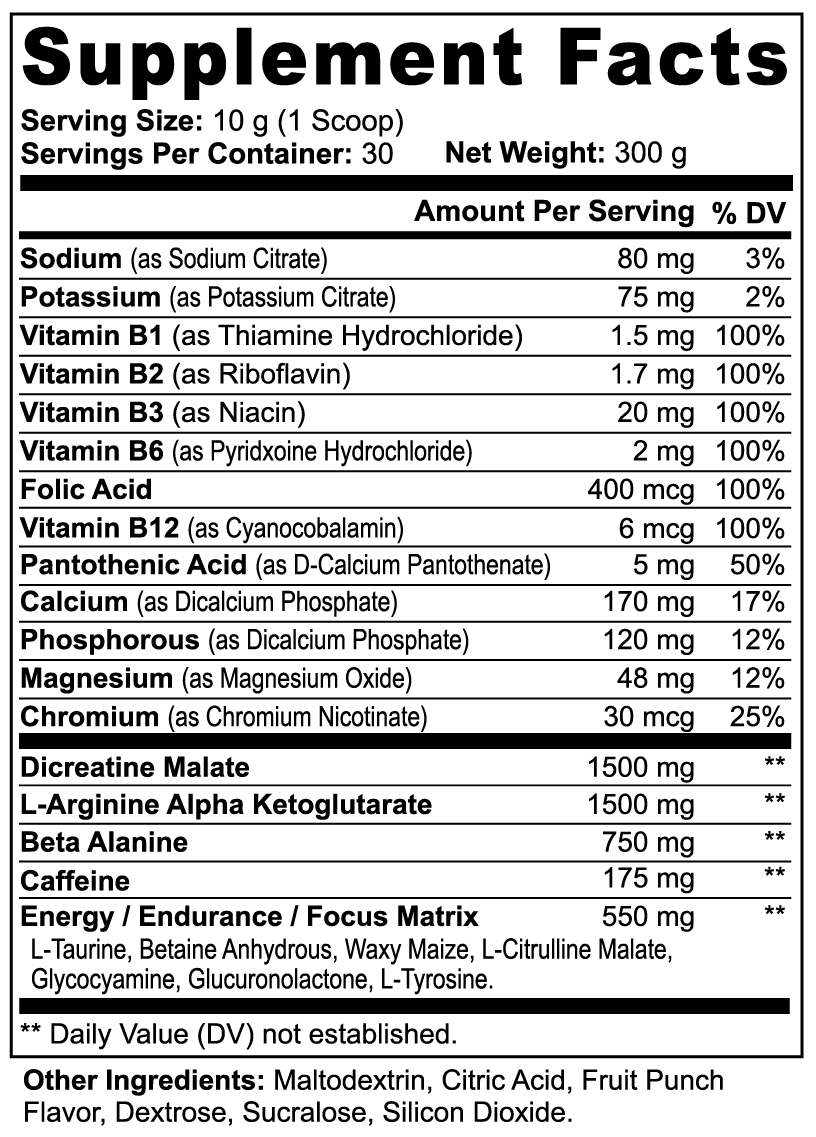 MainSupps Nitric Shock Pre-Workout (Fruit Punch)