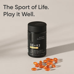 Sports Research® Vegan D3 5000iu with Vitamin K2 100mg - Formulated with Coconut MCT Oil - Vegan Certified, Soy & Gluten Free - 60 Softgels